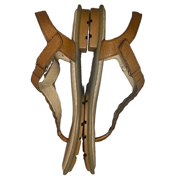 Born boho brown leather braided t-strap Velcro closure sandal - Picture 3 of 10